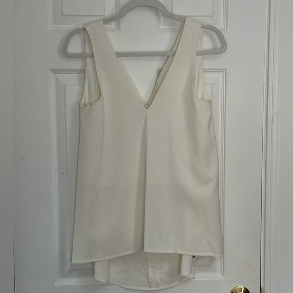 Totême Fluid V-Neck Top Tunic Off White pockets sleeveless toteme - Picture 4 of 9